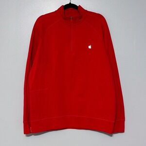 Apple Store employee red 1/4 zip pullover sweatshirt Size X-large